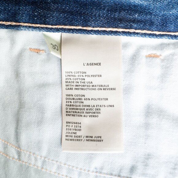 L'Agence Jolene Newberry Medium Blue Distressed Mini Skirt - Size 30 - US 8-10 - Picture 10 of 12
